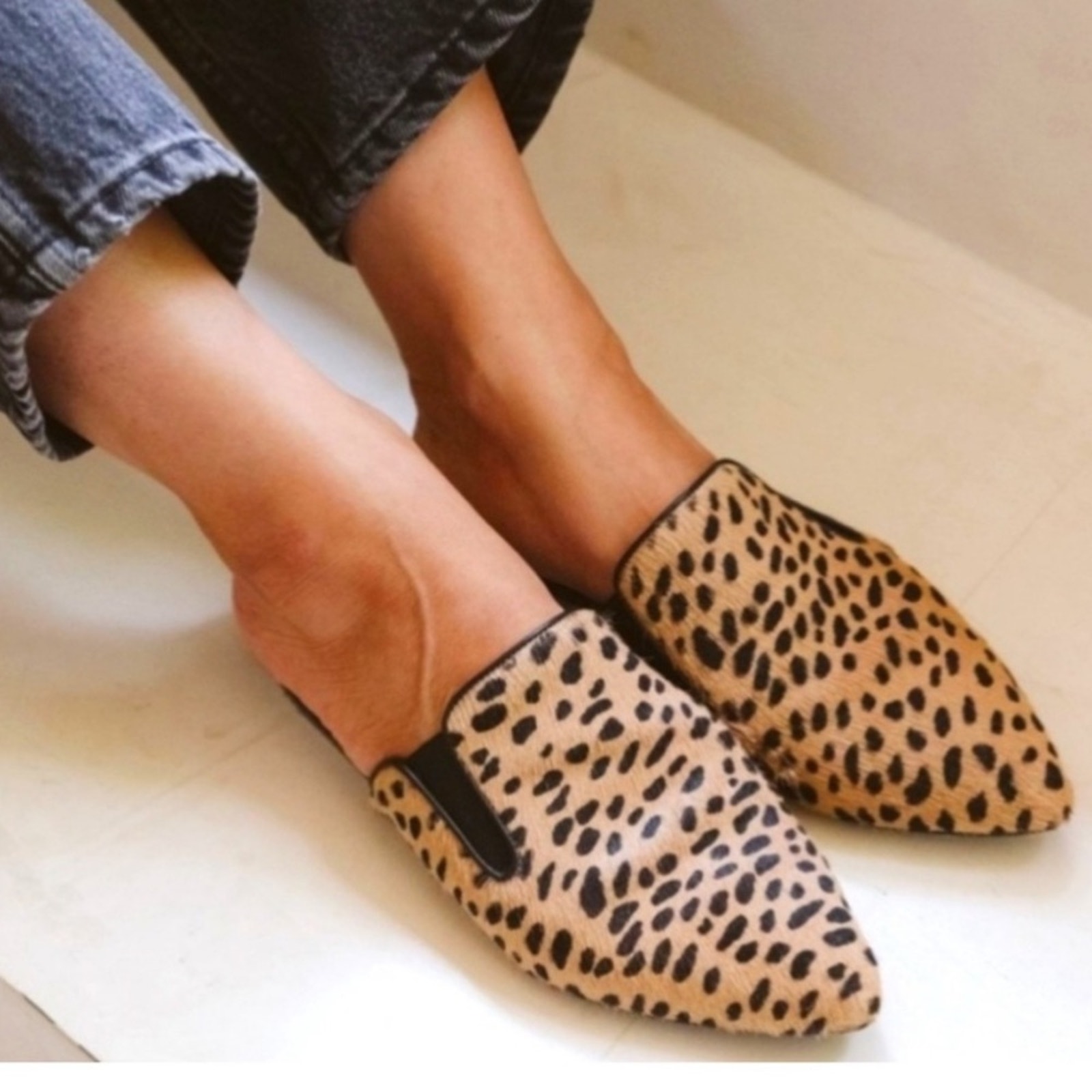 Jenni Kayne Cheetah Print Fur Mules