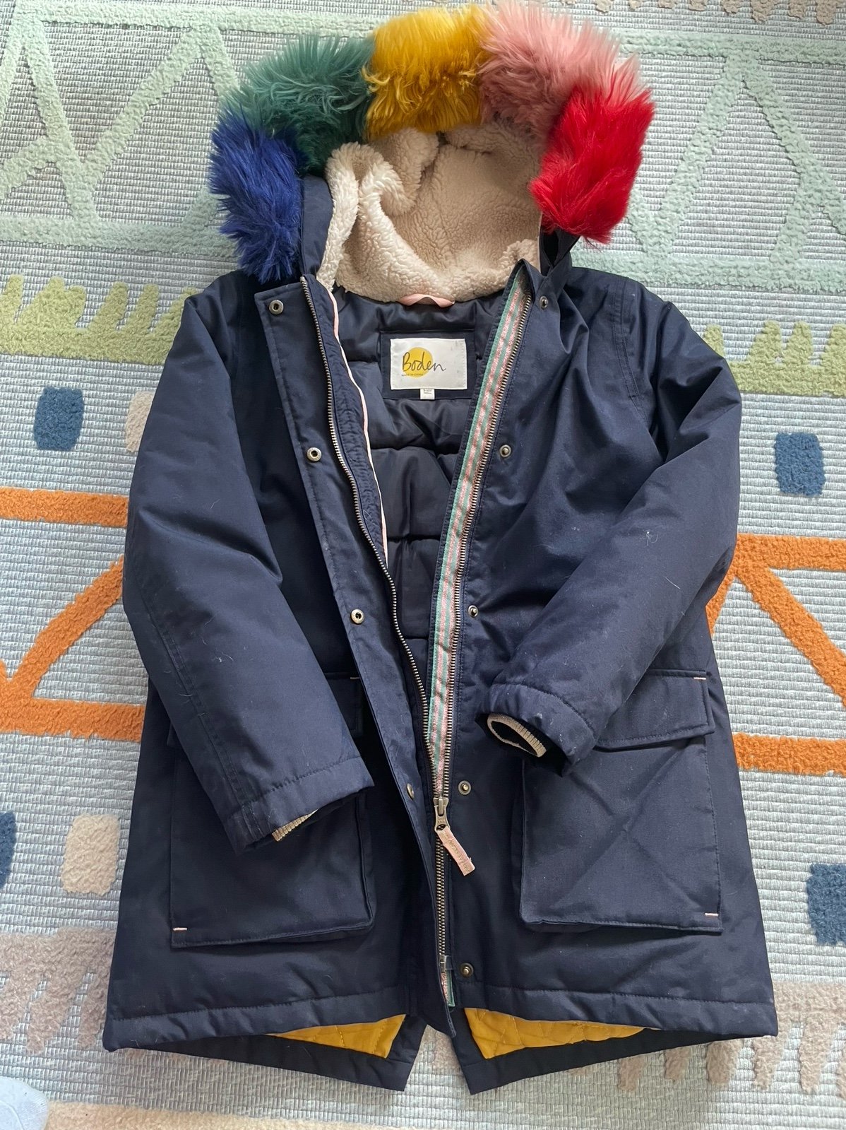 Boden Coat with Rainbow hood