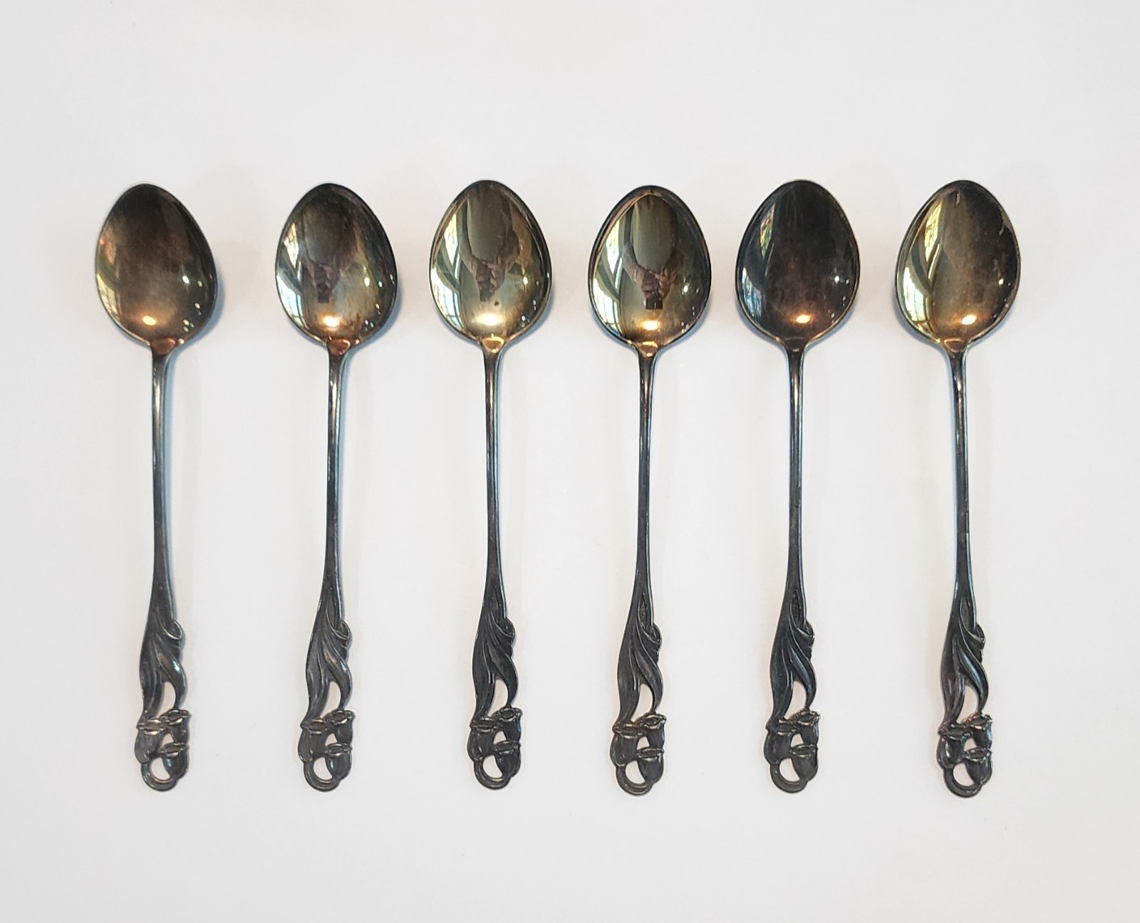 6 Beautiful Antique Kultateollisuus Ky Finland Sterling Silver 830 Teaspoons
