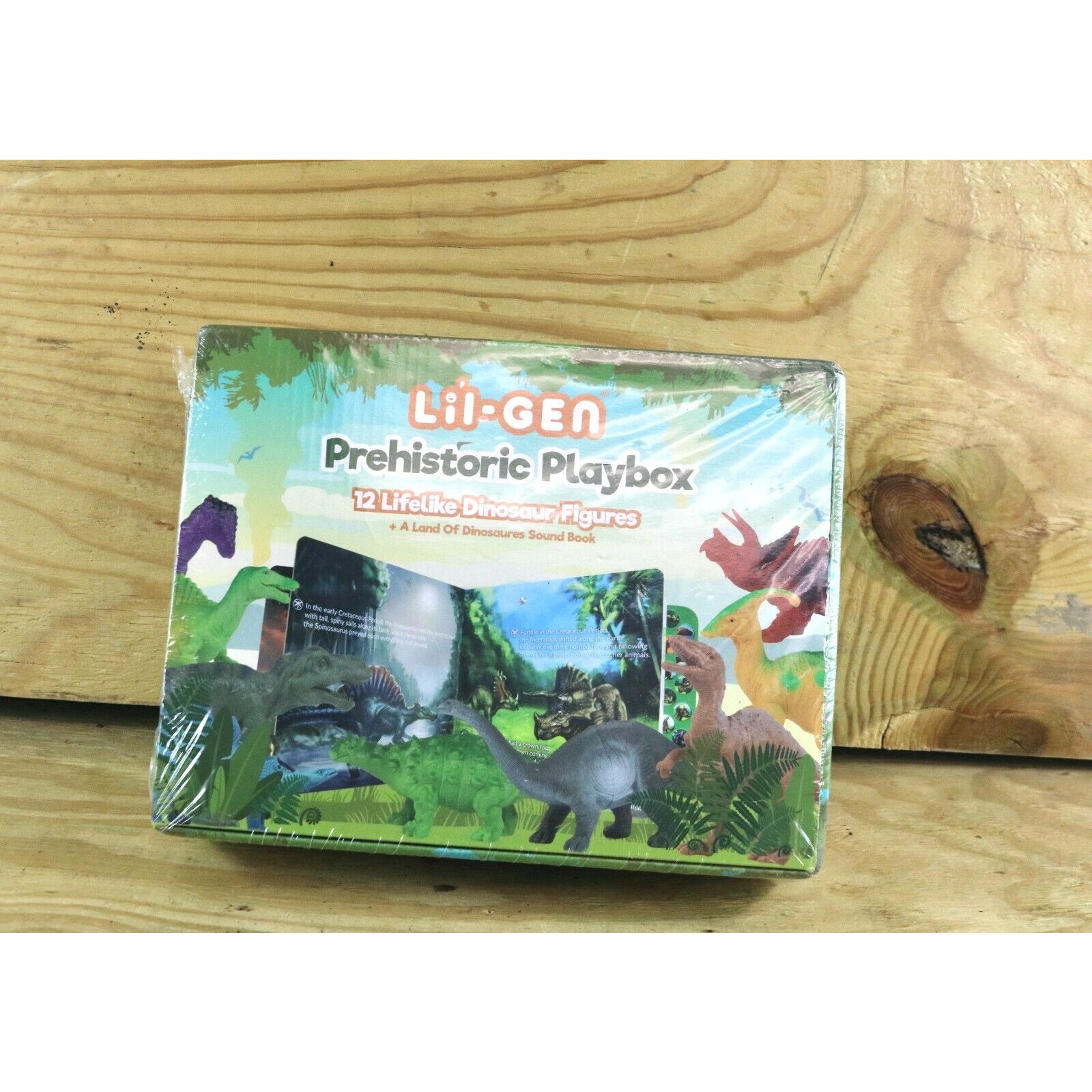 New Lil-Gen Prehistoric Playbox Sound Book Dinosaur Figures Sound Kids Sealed
