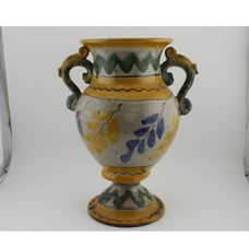Double Handled Art Pottery Vase 8.5