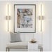 KARTOOSH Modern Wall Sconces Set of Two, Silver, Dimmable Hardwired Wall Sconces