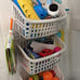 3PCS Plastic Hanging Baskets for Shower, Hanging Basket Organizer with Hooks