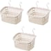 3PCS Plastic Hanging Baskets for Shower, Hanging Basket Organizer with Hooks