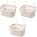 3PCS Plastic Hanging Baskets for Shower, Hanging Basket Organizer with Hooks
