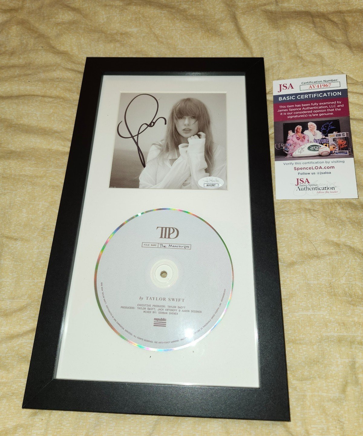 Taylor Swift Signed Custom Framed The Tortured Poets Department Display