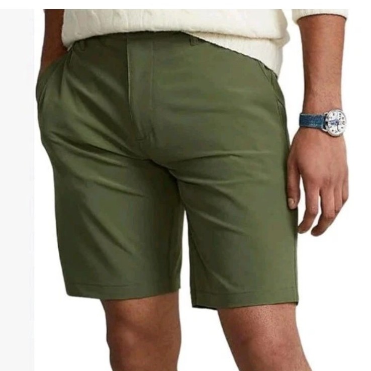Polo Ralph Lauren Golf Boardshorts Men 40 Stretchy Olive Beach Nautical Coastal