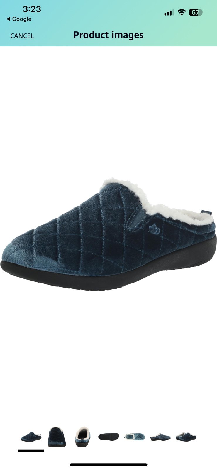 NWOT❗️Spenco deep teal velvet slides