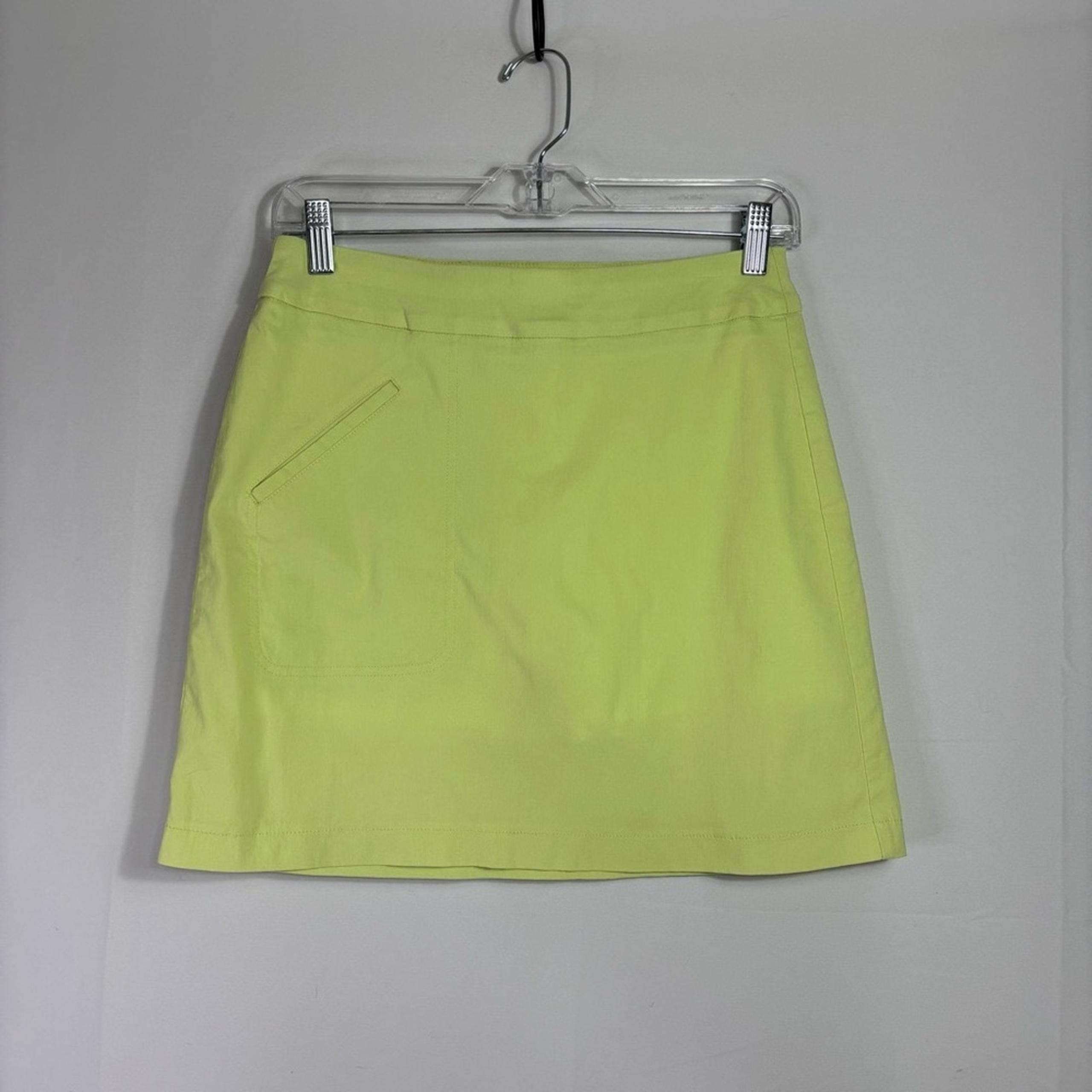 Jamie Sadock Yellow (with a slight tinge of green) A-Line Mini Skirt Size 2