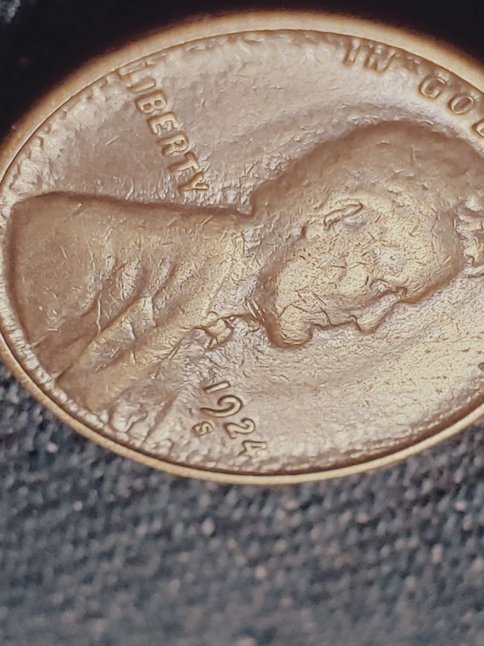 46SX300 BETTER DATE 1924-S VERY RARE RIM BROCKAGE ERROR