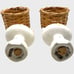 Vintage 1958 Holt Howard Bunnies in Baskets Shakers