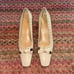 VTG STUART WEITZMAN TAUPE SQUARE TOE KITTEN HEELS