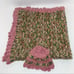 Handmade Matching Baby Green and Pink Cozy Crochet Knit Blanket and Hat Set