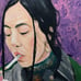 Original Painting woman smoking Acrylic On canvas Size 24”x30”x1.5”