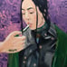 Original Painting woman smoking Acrylic On canvas Size 24”x30”x1.5”