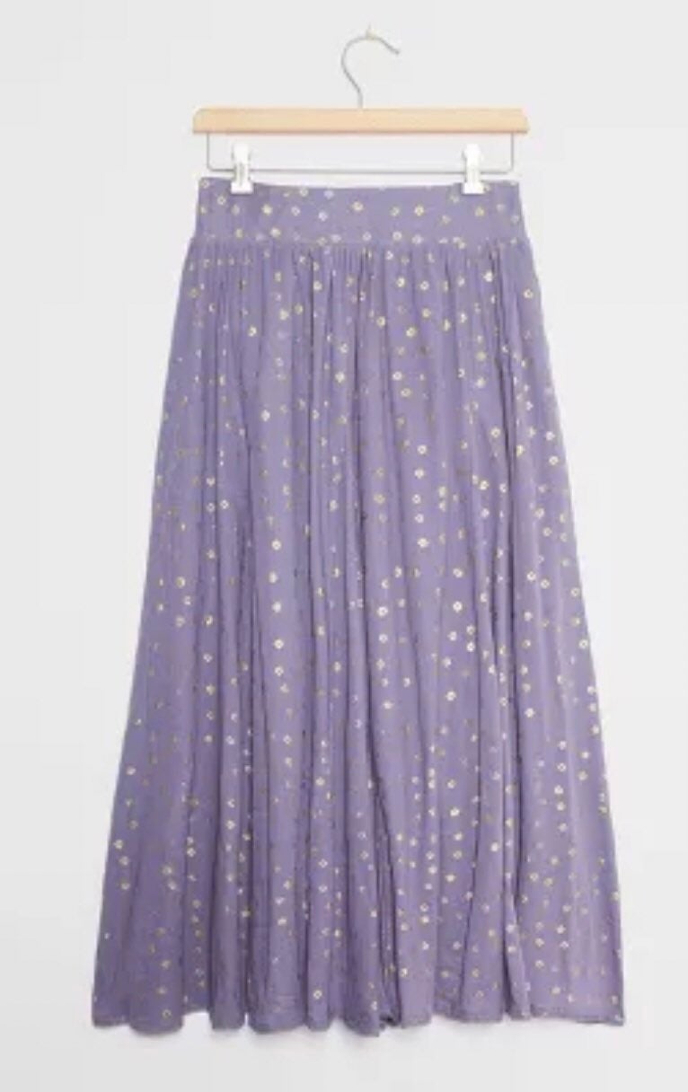 NWT❤️Anthropologie Kaley Shimmer Maxi Skirt szL