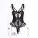 Black Butterfly Ruffle Lace Teddy Bodysuit