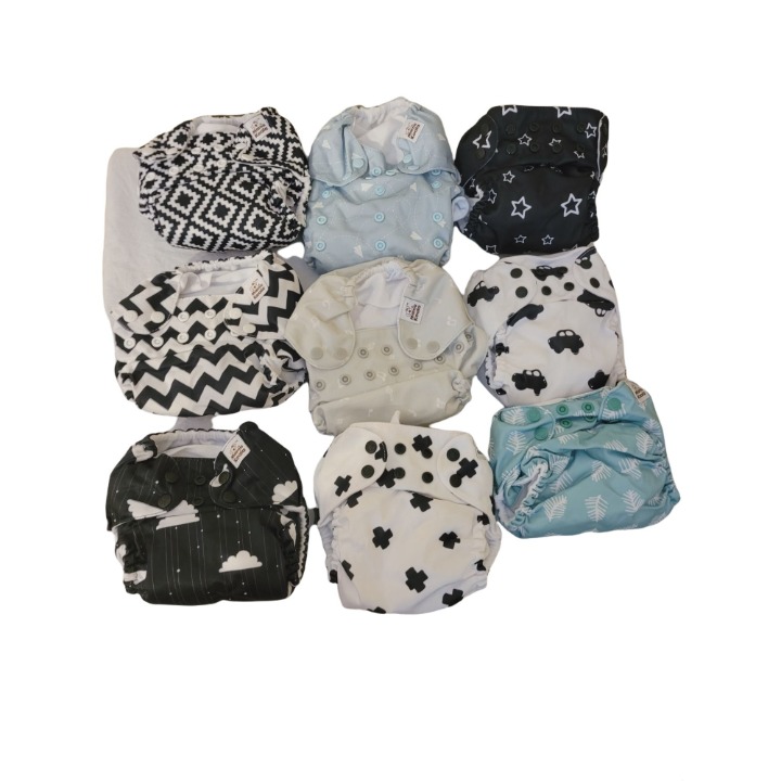 MAMA KOALA a set of 9 cloth diapers with inserts