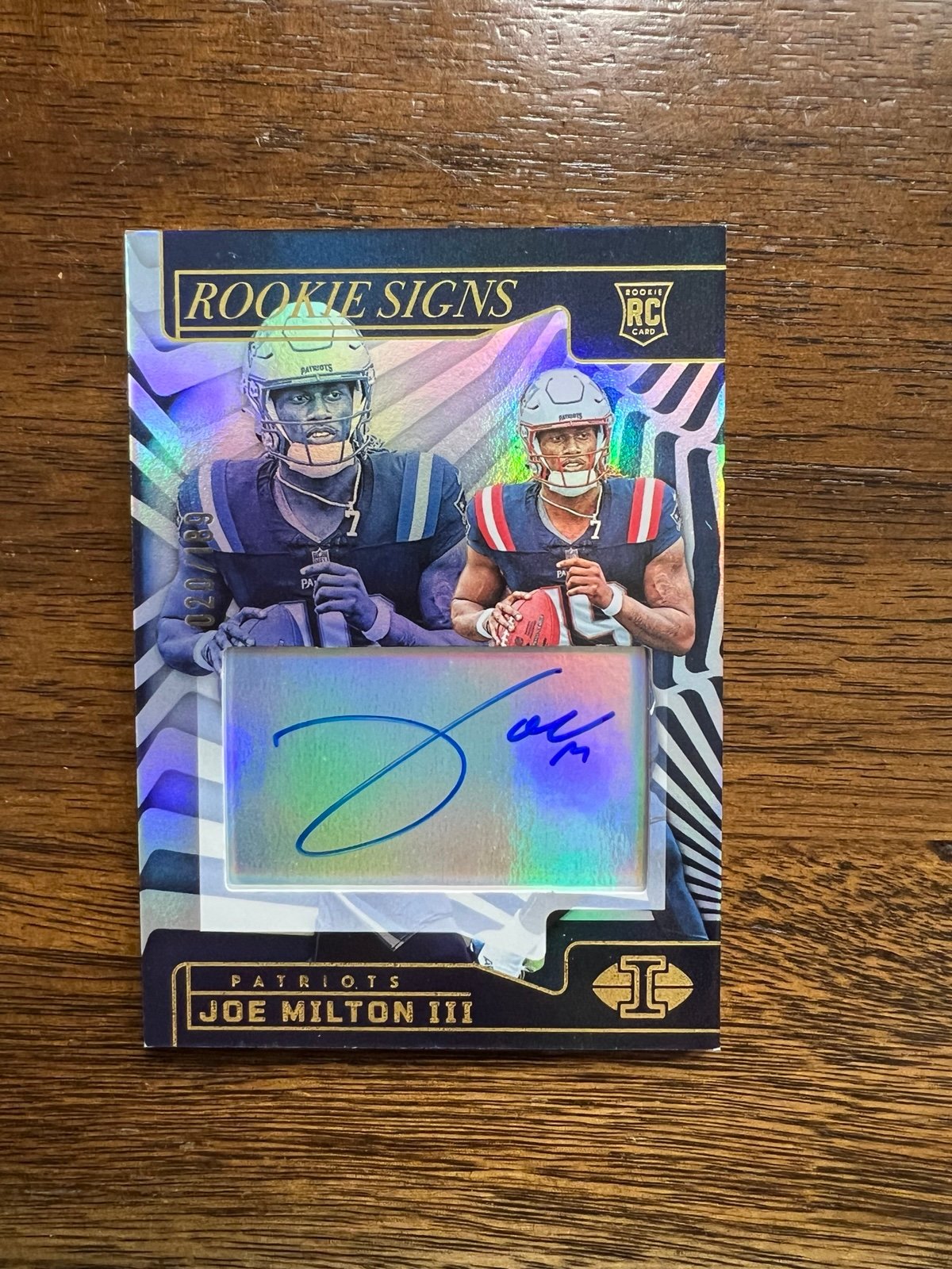 Joe Milton III 2024 Panini Illusions Rookie Signs Auto #20/189