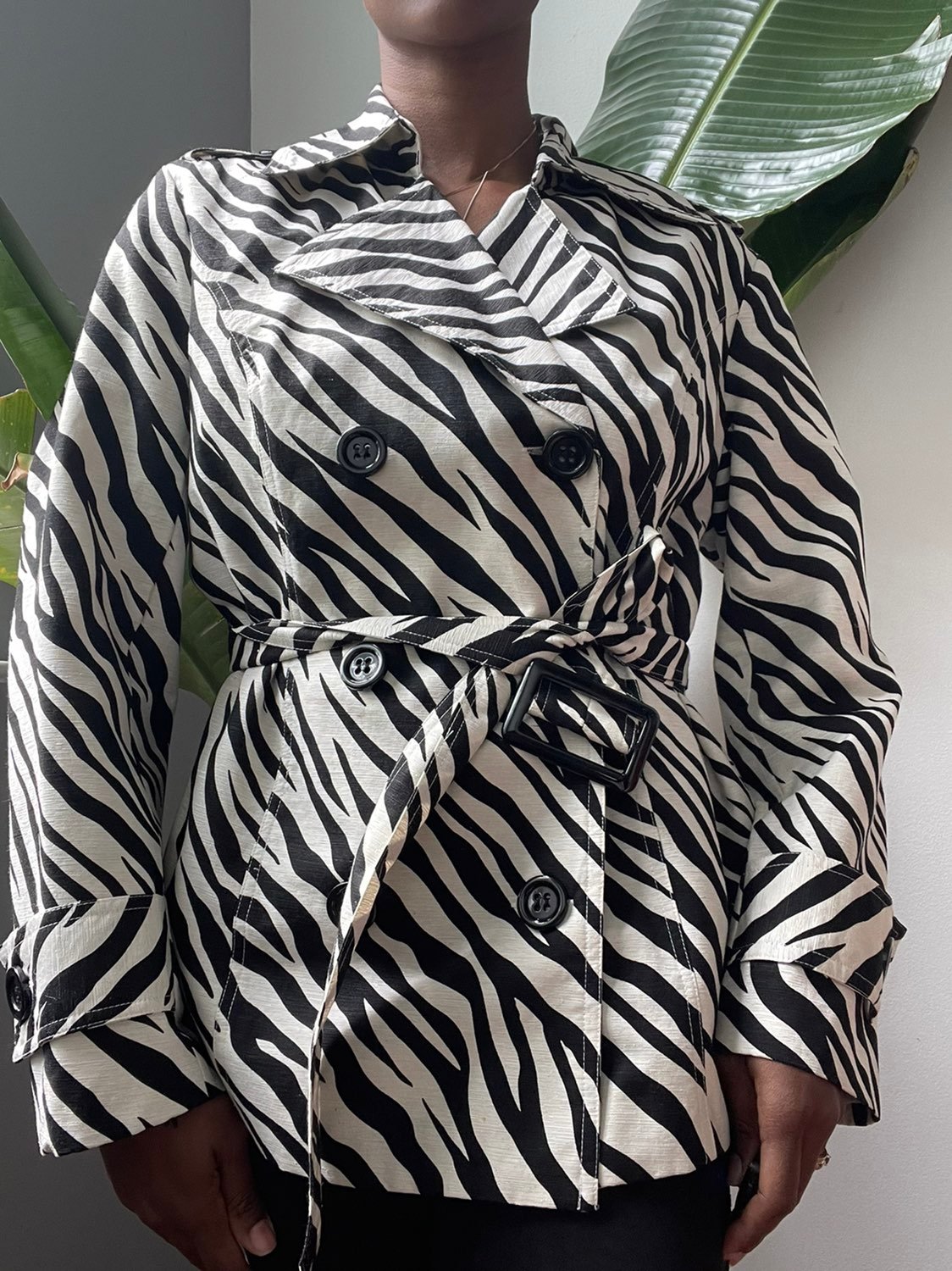Silk Zebra Trench Coat