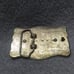 Gold Engraved Western Buckle Yellow Orange Cloudy Stone Center Great Vintage