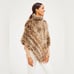 J. McLaughlin wrap Shawl Poncho Faux Fur Brown OS