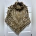 J. McLaughlin wrap Shawl Poncho Faux Fur Brown OS