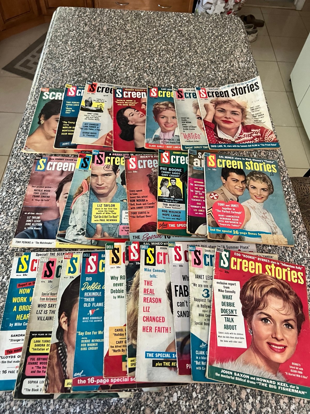 VINTAGE 1950s Dell Screen Stories Magazine Lot Of 24 1950s