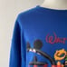 Walt Disney World Vintage Blue Sweater Fleece Lined Sweatshirt SZ M