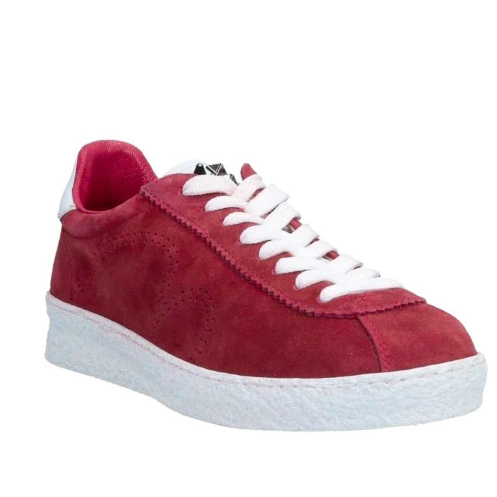 MSRP399 BARRACUDA Suede Leather Sneakers US9.5 EU40 Perforated Studded Italy