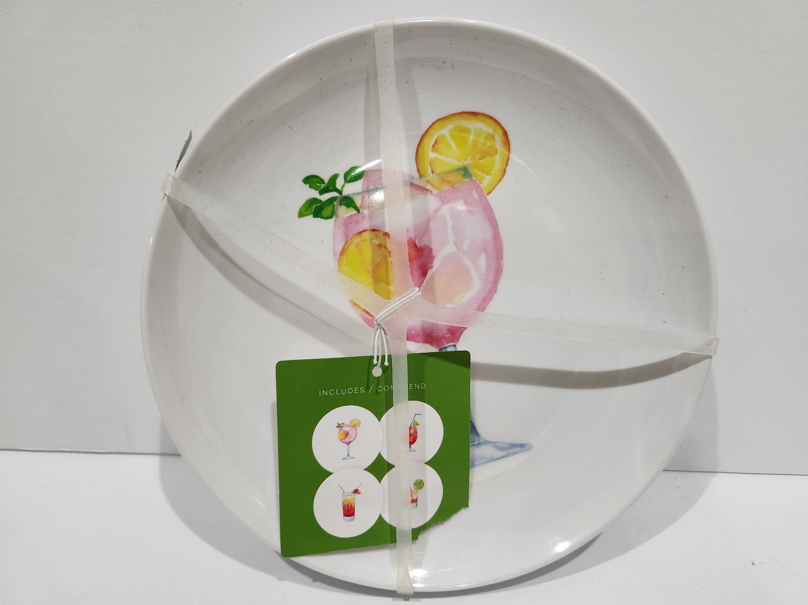 Novogratz tropical Drinks melamine salad plates