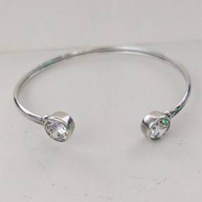 SILPADA 925 Sterling Silver CZ Flexible Punctuation Cuff Bracelet