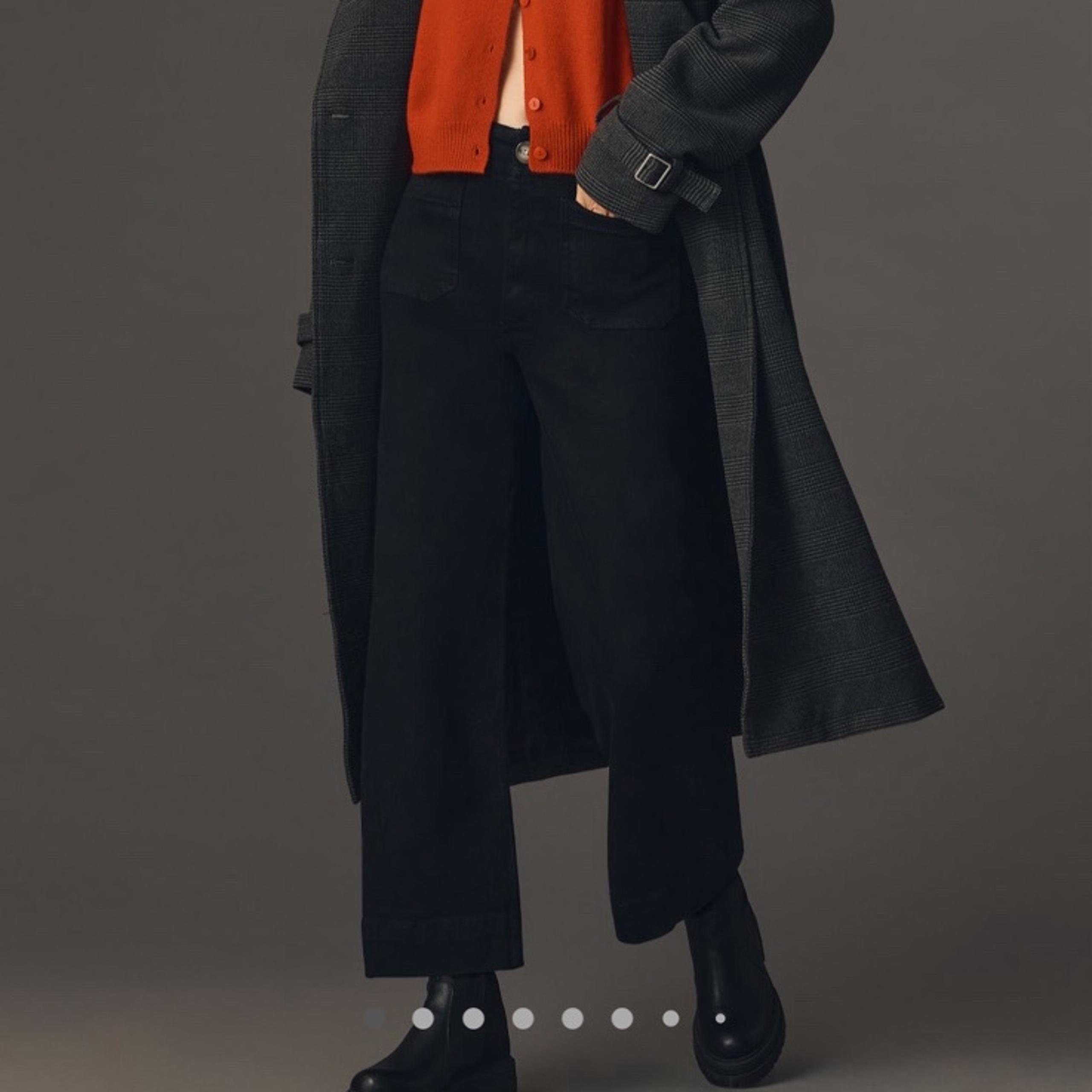 Anthropologie x Maeve the Colette denim high rise wide leg black jeans