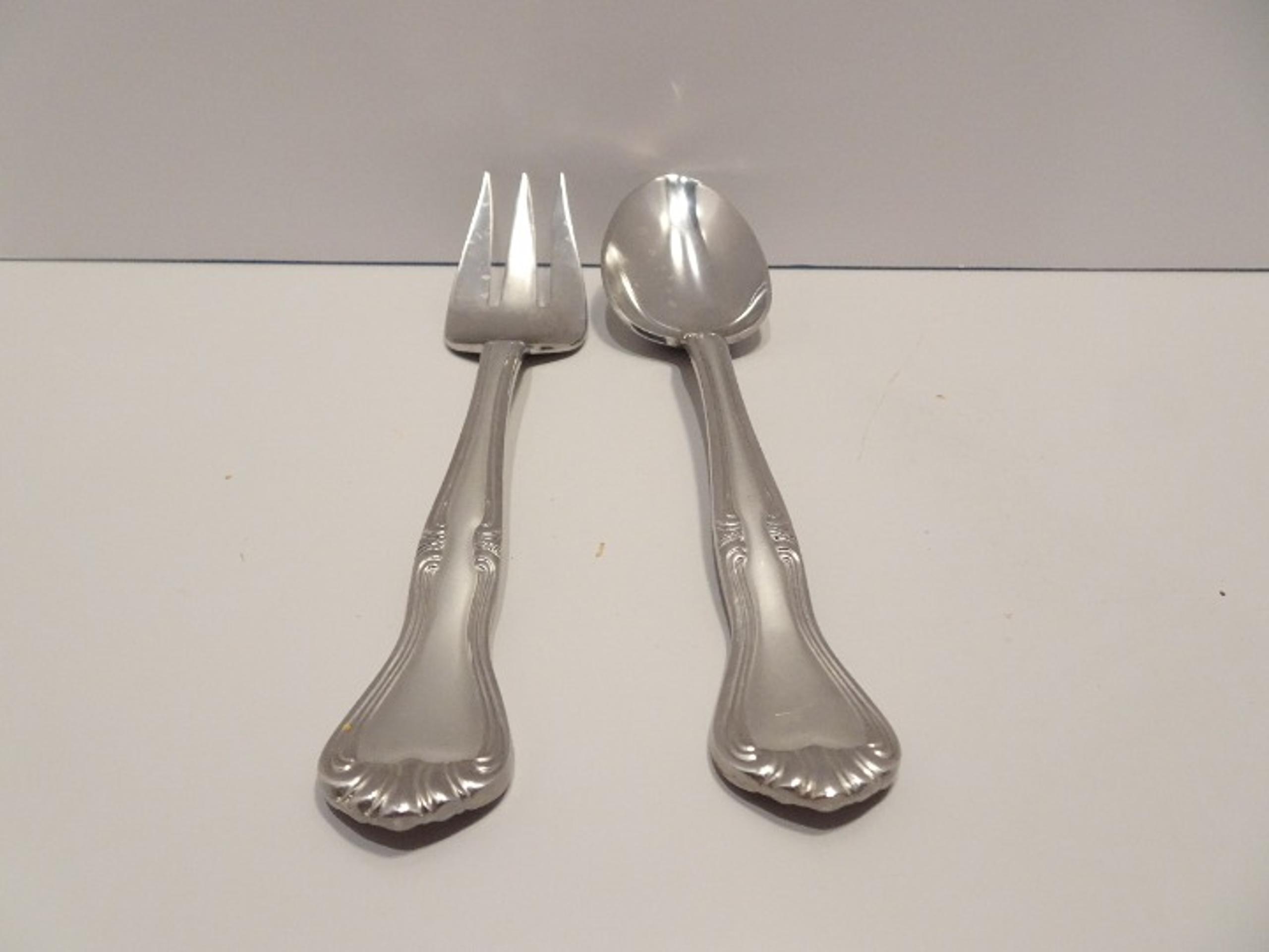 Gorham VALCOURT LOT 2 Serving Utensils Spoon Fork Stainless 18/8