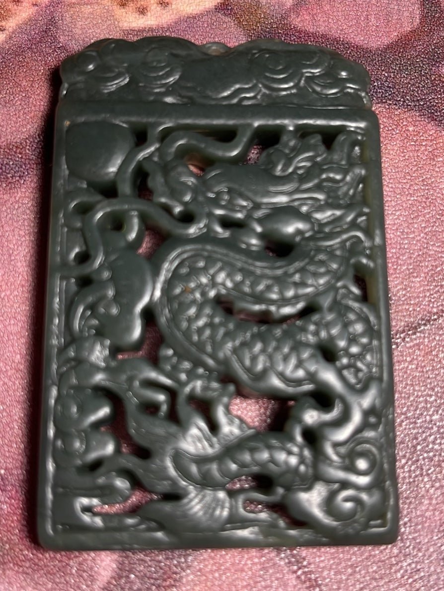 Certified Hetian Jade Dragon pendant