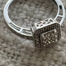 Ring white gold 10k