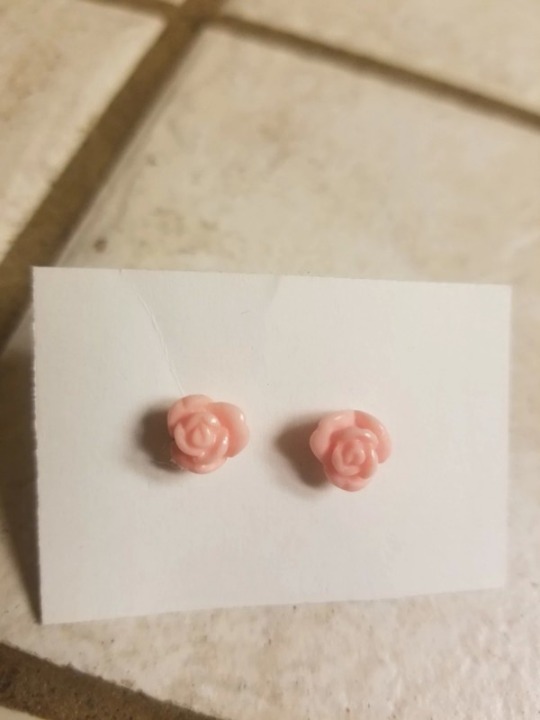 Pink Rose stud Earrings