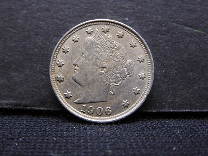 1906 LIBERTY NICKEL AU SHARPLY STRUCK TYPE COIN