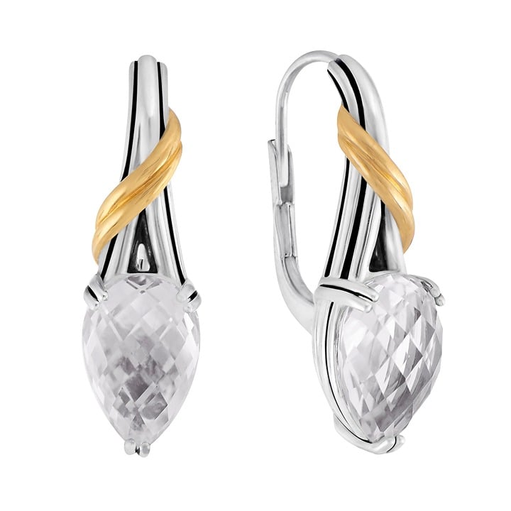 Peter Thomas Roth Sterling & 18K Yellow Gold-Clad Rock Crystal Earrings