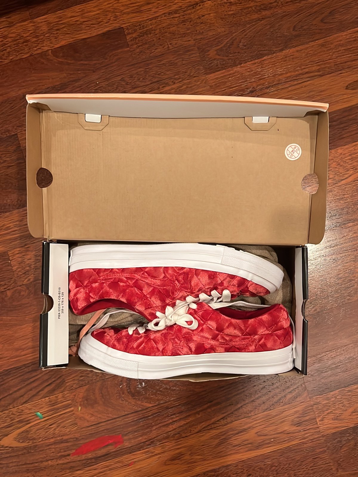 Converse One Star OX Golf Le Fleur Quilted Velvet Sneakers in Barbados Cherry