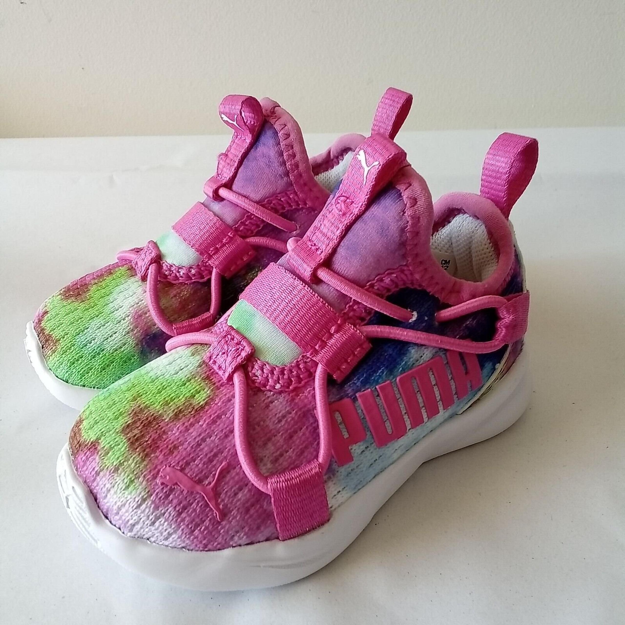 Puma Rift All Over Print Slip On Toddler Girls Pink Sneakers Casual Shoes Size 4