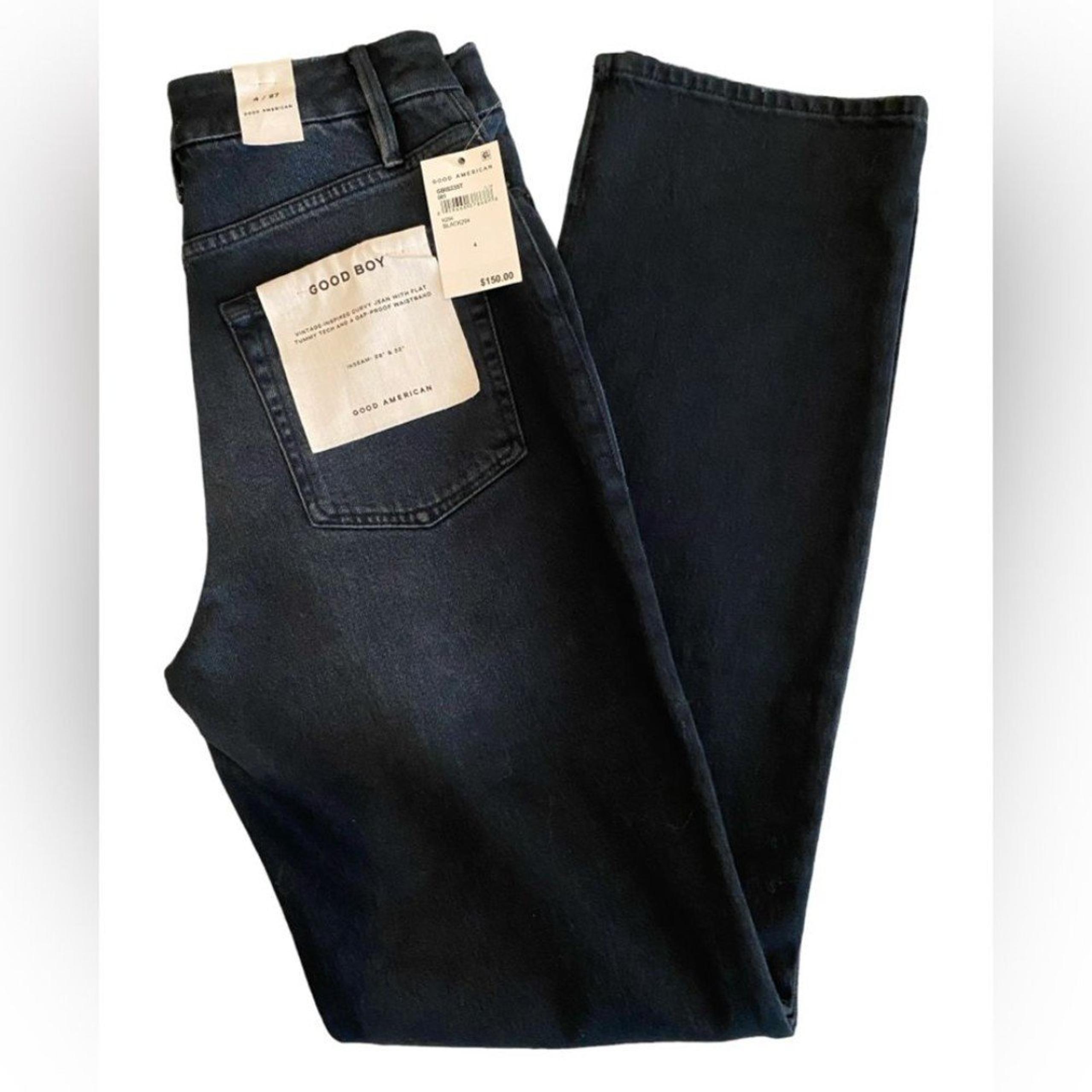 Good American women’s Good Boy vintage inspired black jeans NWT size 4 (27x32)