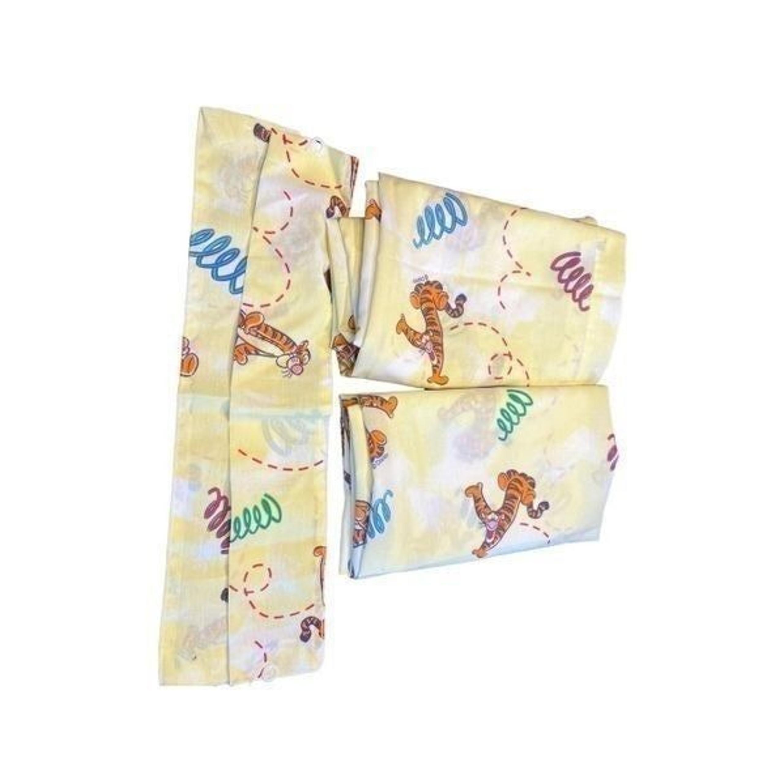 vintage Disney winnie the pooh tigger hopping yellow 2 curtain panels 40x63 each