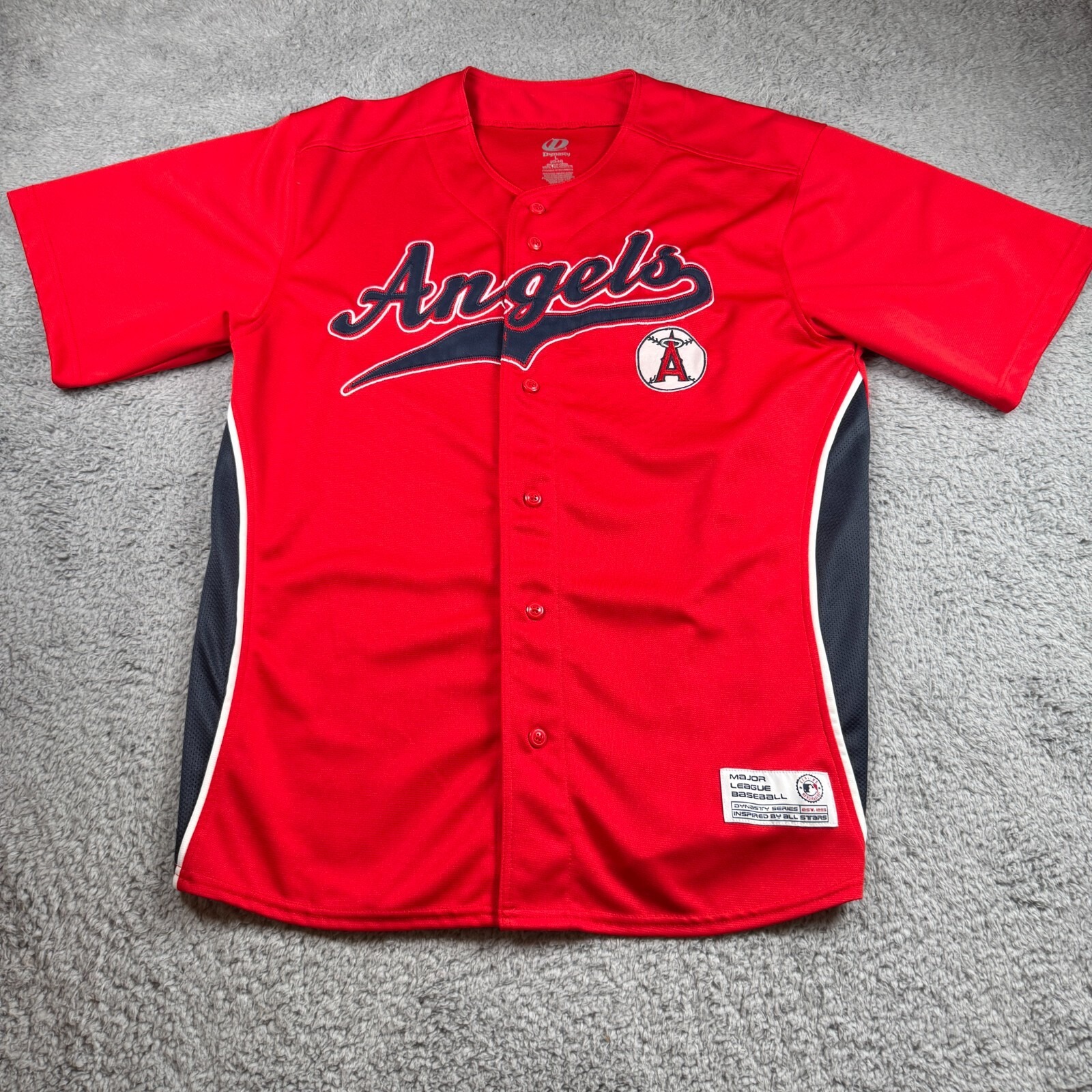 Dynasty MLB Los Angeles Angels Men Red Jersey Vintage Y2K Size Large 42-44