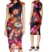 Ted Baker Catina Floral Print Midi Sheath Pencil Bodycon Dress Stretchy Black 8