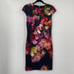 Ted Baker Catina Floral Print Midi Sheath Pencil Bodycon Dress Stretchy Black 8