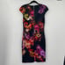Ted Baker Catina Floral Print Midi Sheath Pencil Bodycon Dress Stretchy Black 8