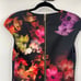 Ted Baker Catina Floral Print Midi Sheath Pencil Bodycon Dress Stretchy Black 8