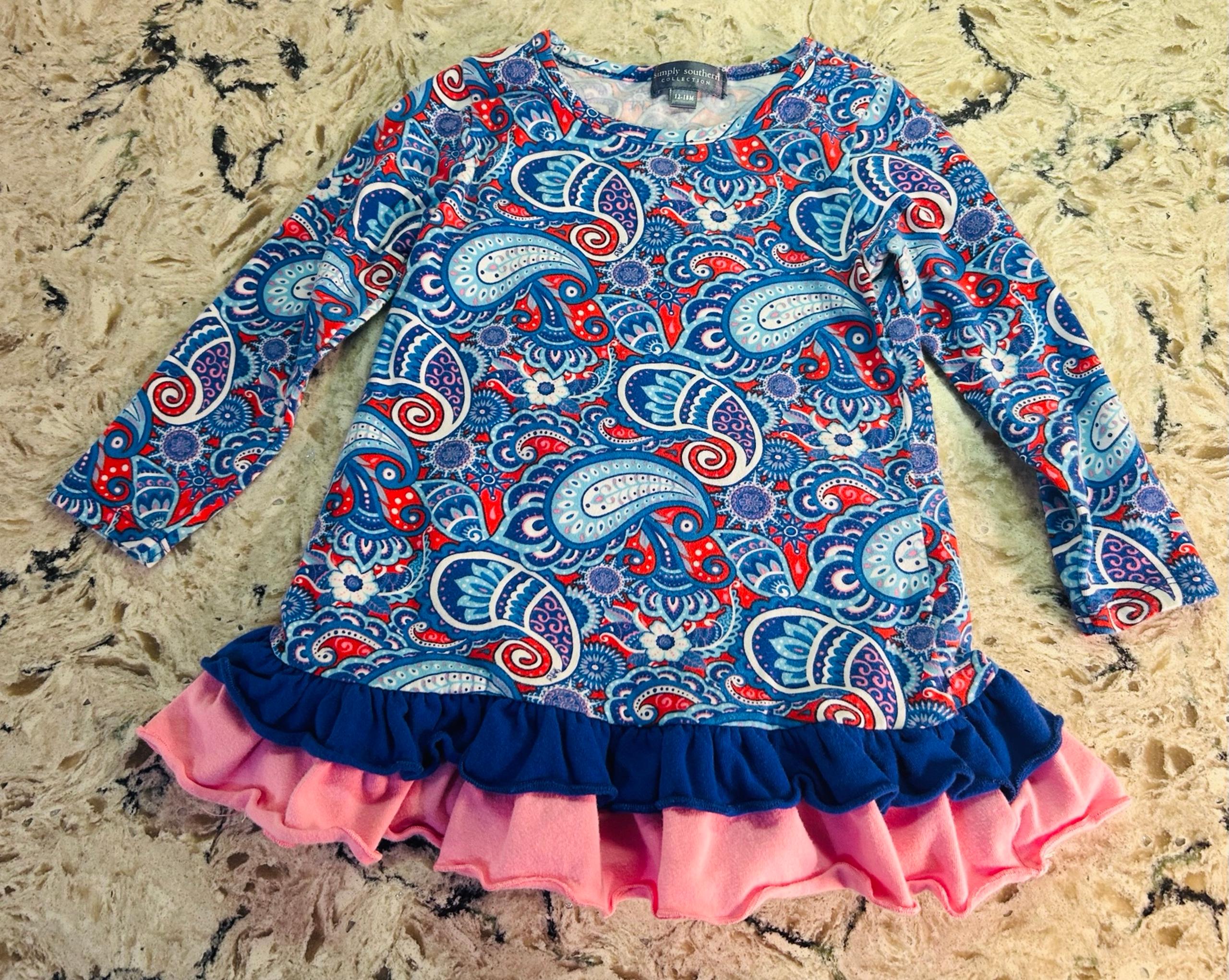 Simply Southern Paisley Ruffle Dress