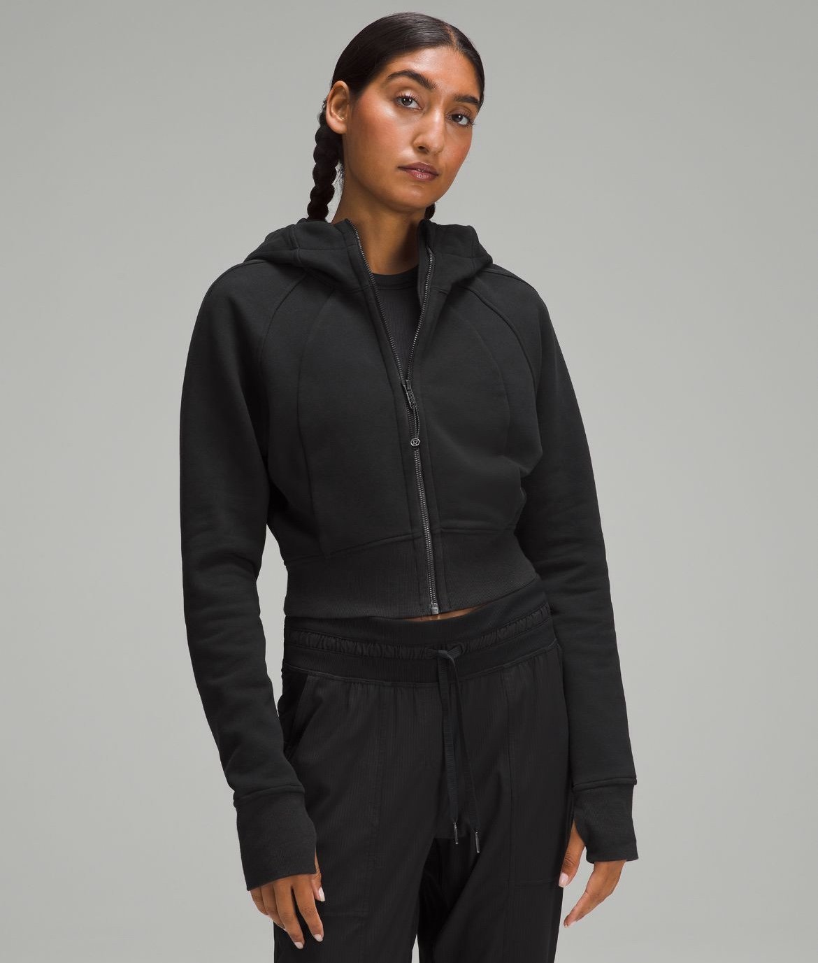 lululemon scuba full zip cropped hoodie
